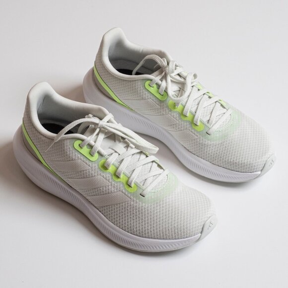 Adidas Running Shoe Runfalcon 3.0 - White/Neon Green Women's Size 9.5 NWT - Picture 2 of 9